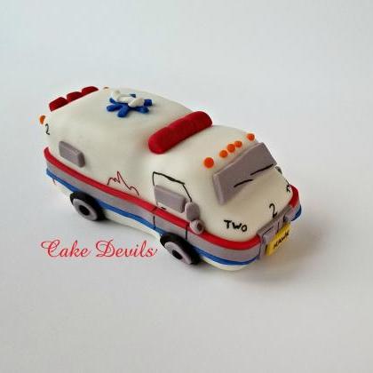 Ambulance Cake Topper, Fondant, Handmade Edible,..