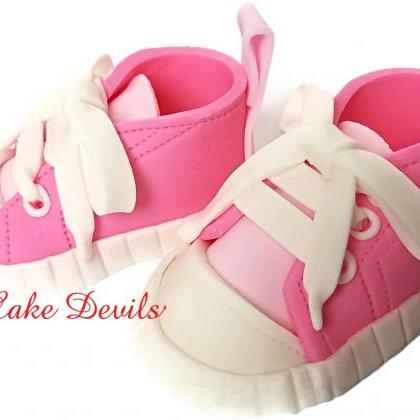Baby Shower Sneakers Cake Topper, Fondant Sneakers..