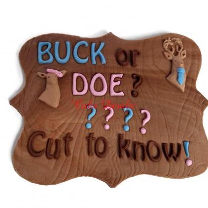 Buck Or Doe Gender Reveal Fondant Cake Topper,..