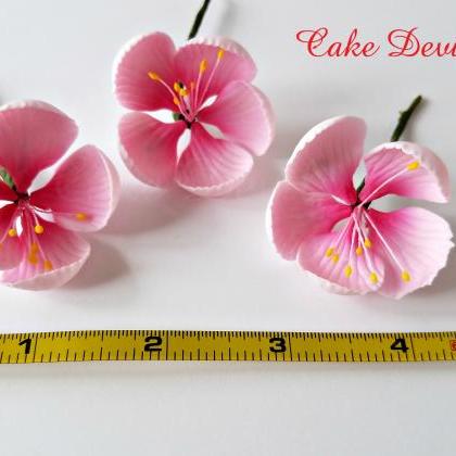 Cherry Blossom Cake Toppers, Fondant Blossom..